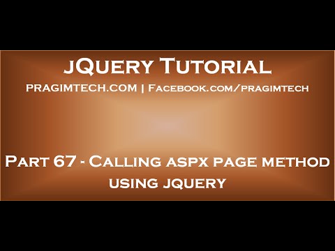 Calling aspx page method using jquery